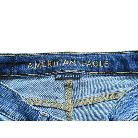 American Eagle Men’s Distressed Denim Shorts Jorts Size 30 Y2K Vintage Retro 90s - Picture 4 of 7